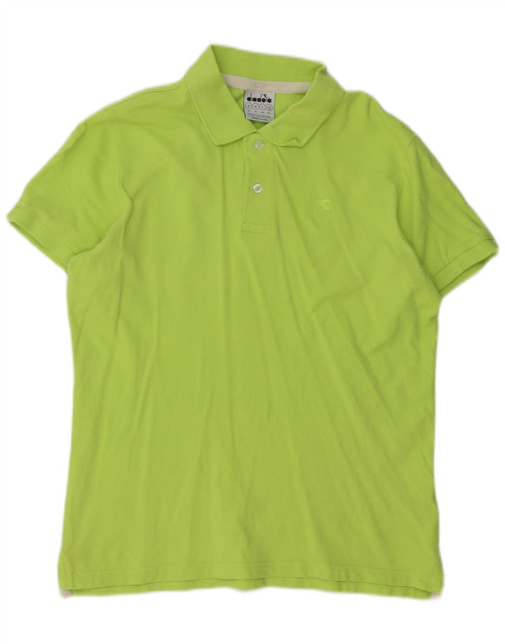 Tricou polo pentru bărbați Diadora, bumbac verde mediu