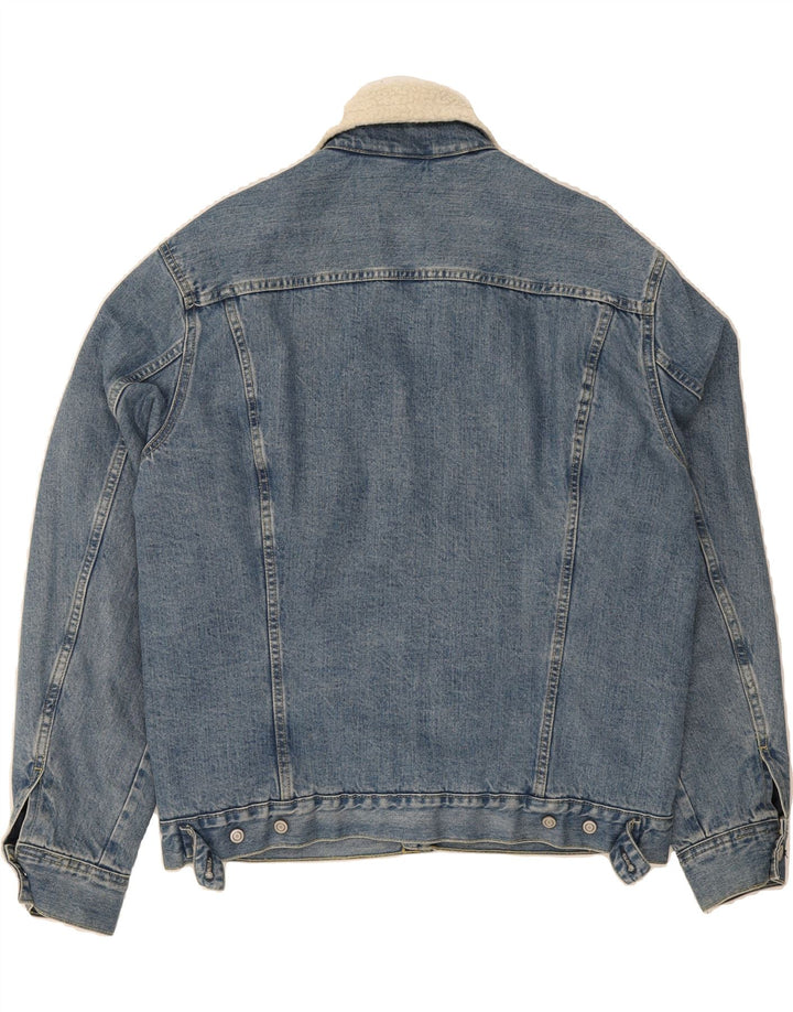 H&M Mens Denim Sherpa Jacket UK 40 Large Blue Cotton Vintage H&M and Second-Hand H&M from Messina Hembry 