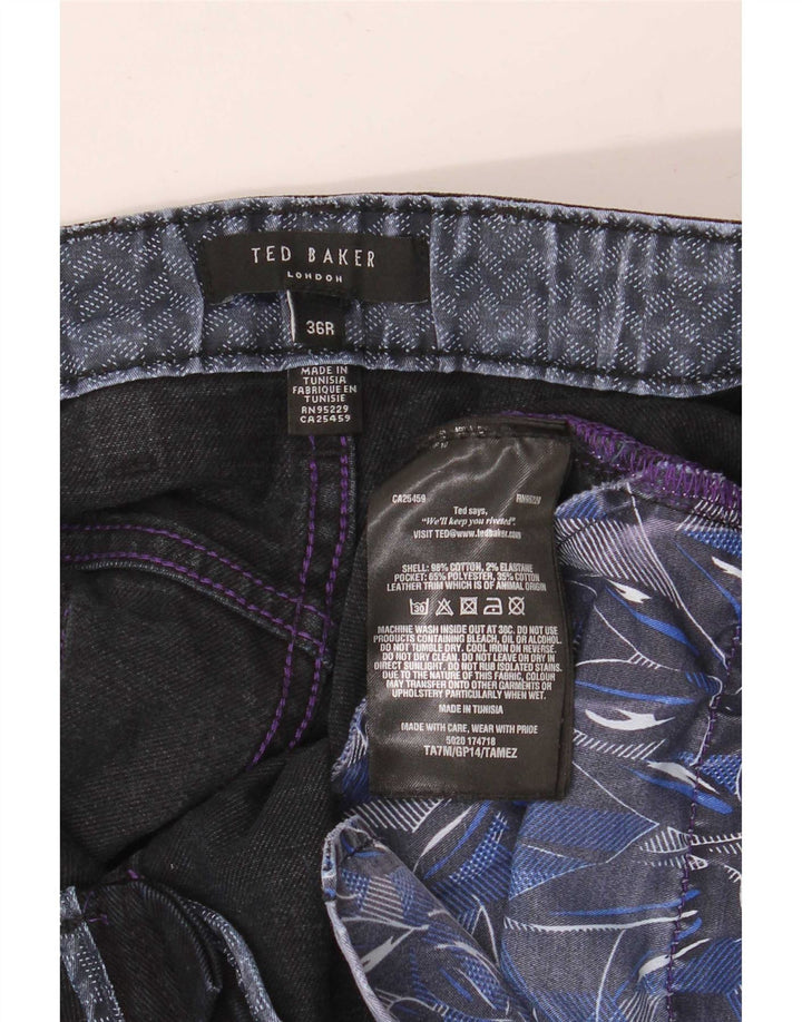 Blugi slim pentru bărbați Ted Baker W36 L32 bumbac bleumarin