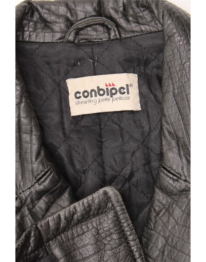 Palton din piele pentru femei Conbipel UK 12 Medium Black Animal Print Classic