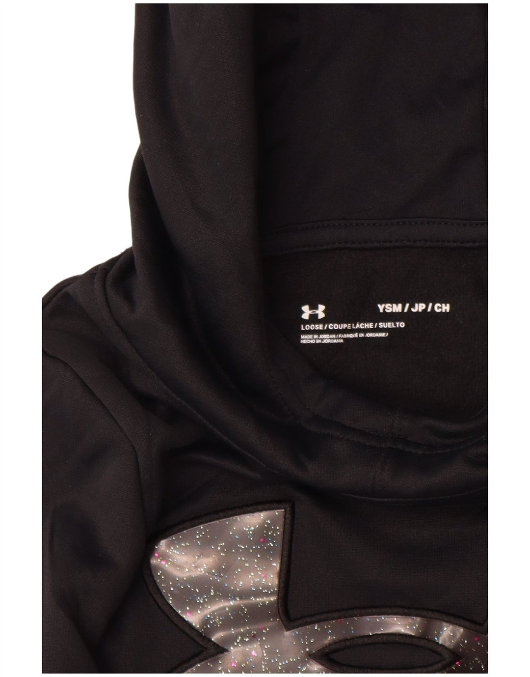 Pulover cu capota grafic pentru fete UNDER ARMOUR 7-8 ani Poliester negru mic