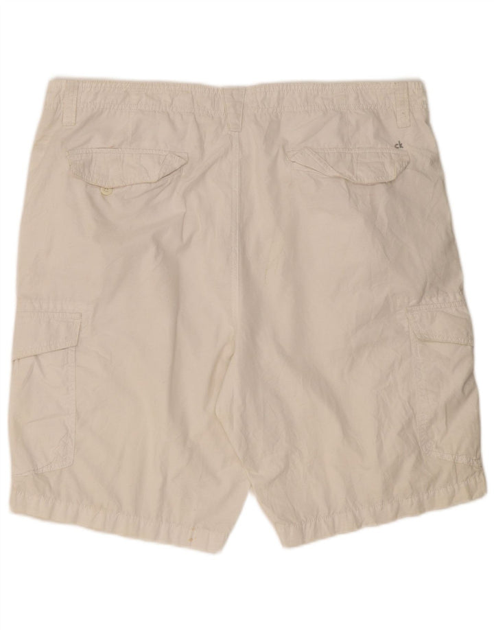 Pantaloni scurți cargo pentru bărbați Calvin Klein W40 XL, bumbac alb