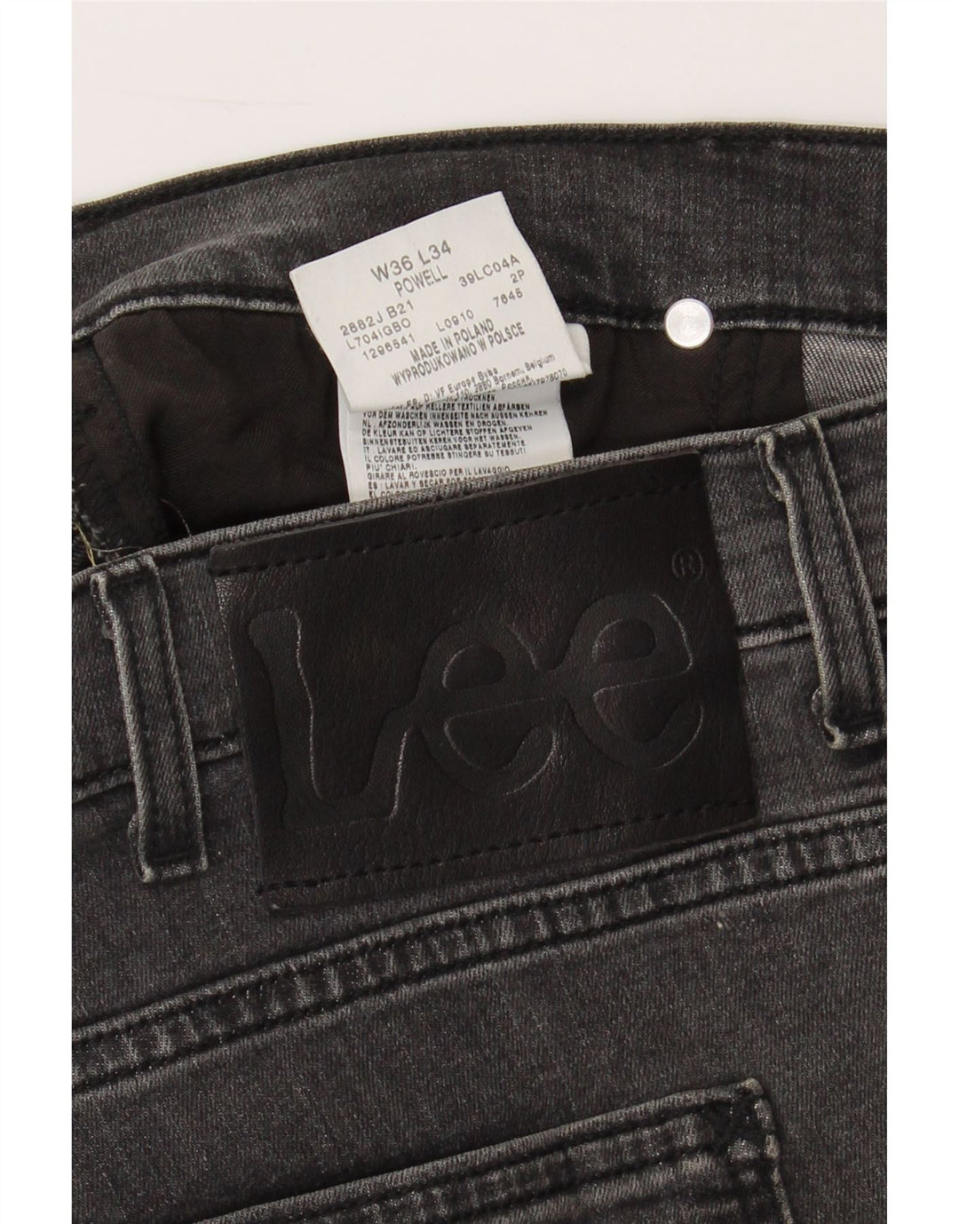 LEE Mens Power Straight Jeans W36 L31 Grey Cotton Vintage Lee and Second-Hand Lee from Messina Hembry 