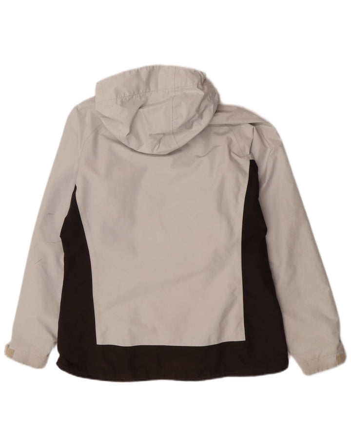 Jachetă de ploaie cu glugă pentru femei Helly Hansen UK 14 Medium Off White Colorblock