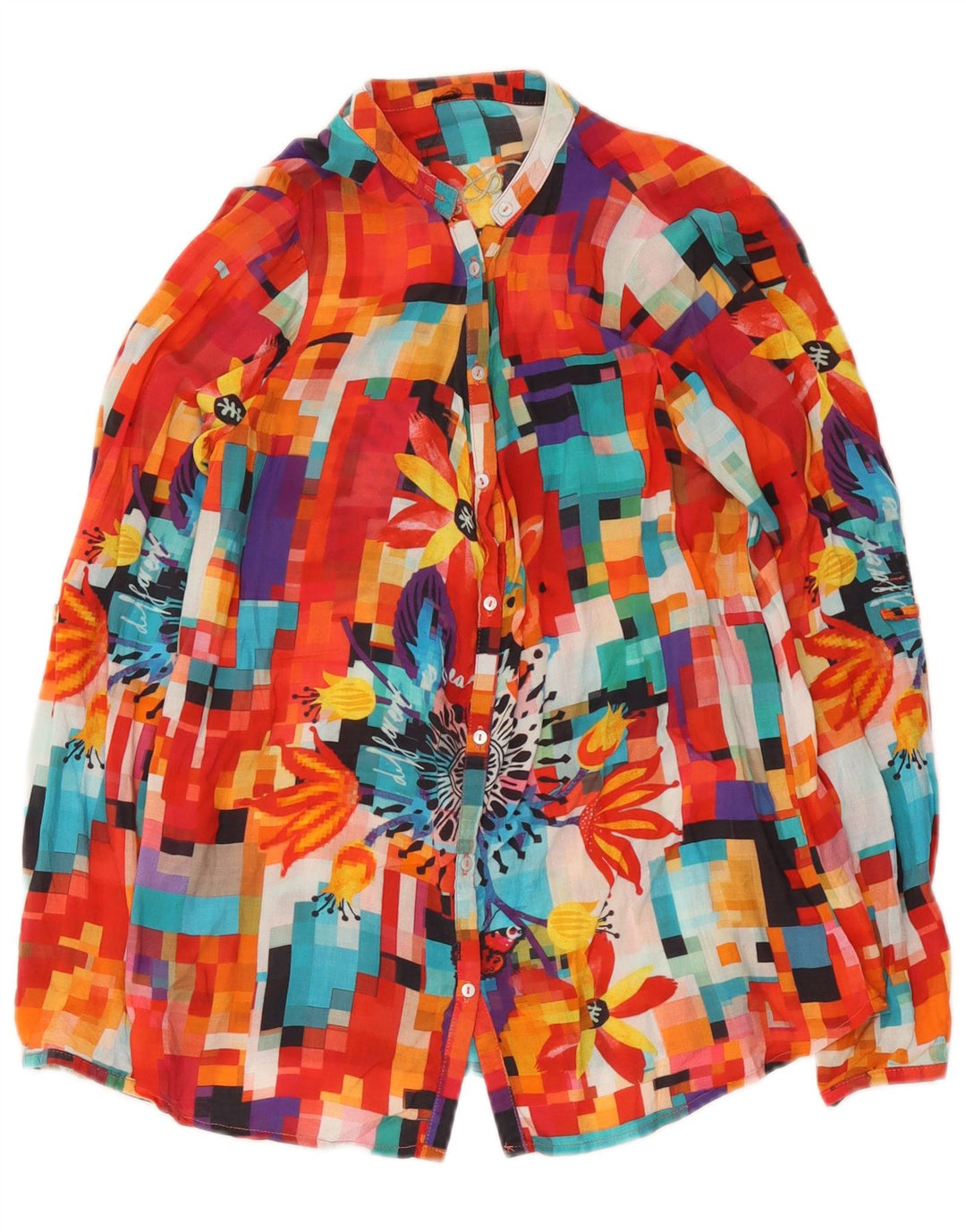 Bluză cămașă cu grafică Desigual pentru femei UK 12 Medium Multicolor Geometric