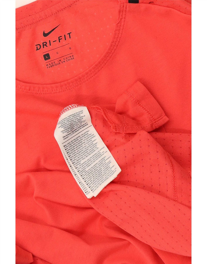 Nike Dri Fit Graphic Top cu mânecă lungă mare portocaliu Colorblock
