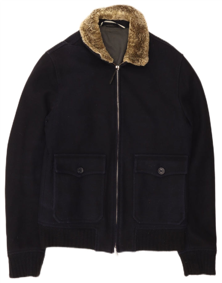 Bomber Vintage pentru femei UK 14 Medium Bleumarin