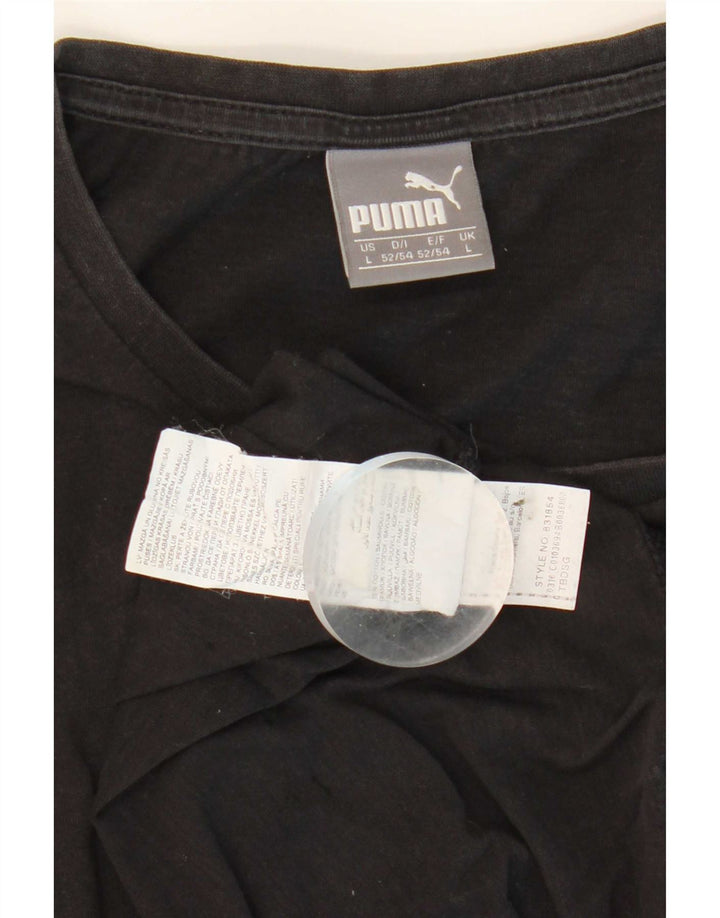 Tricou grafic Puma pentru bărbați Top mare din bumbac negru