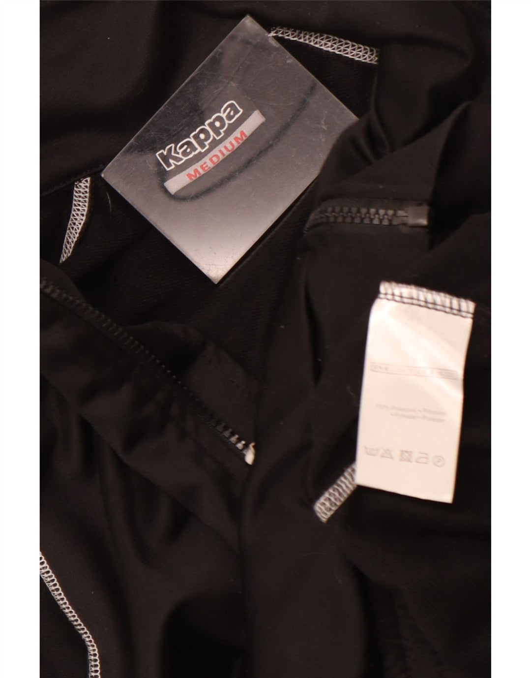 Jachetă de trening grafică pentru bărbați Kappa, poliester mediu negru