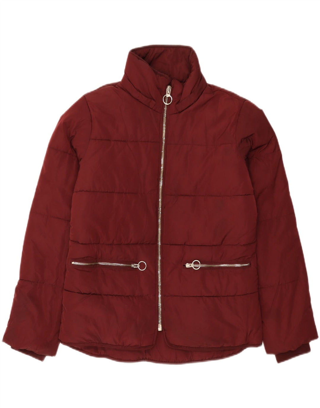 Jachetă căptușită supradimensionată pentru femei Topshop UK 8 Poliester burgundă mic