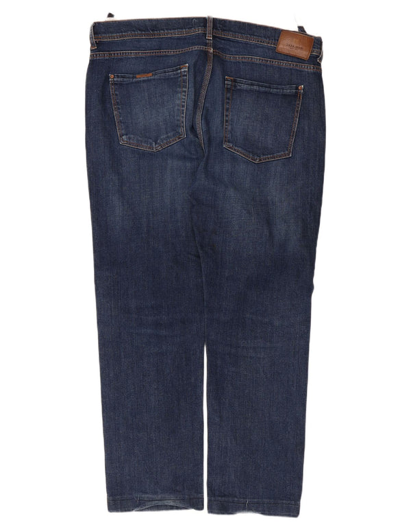 Blugi drepți pentru bărbați Zara EU 48 XL W38 L28 Albastru Bumbac