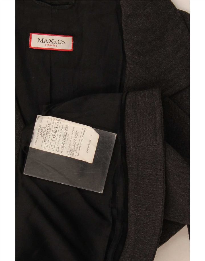 Blazer pentru femei Max & Co. Jachetă cu 2 nasturi UK 12 Lână gri mediu