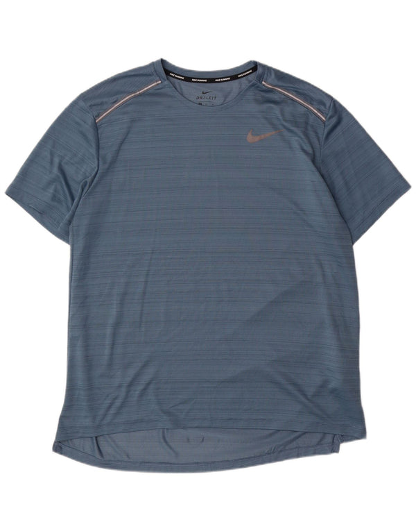 Tricou pentru bărbați Nike Dri Fit Top XL, poliester cu dungi, albastru