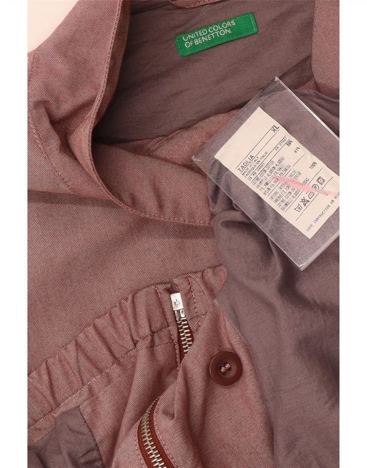 Jachetă bomber pentru bărbați Benetton UK 42 XL bumbac maro