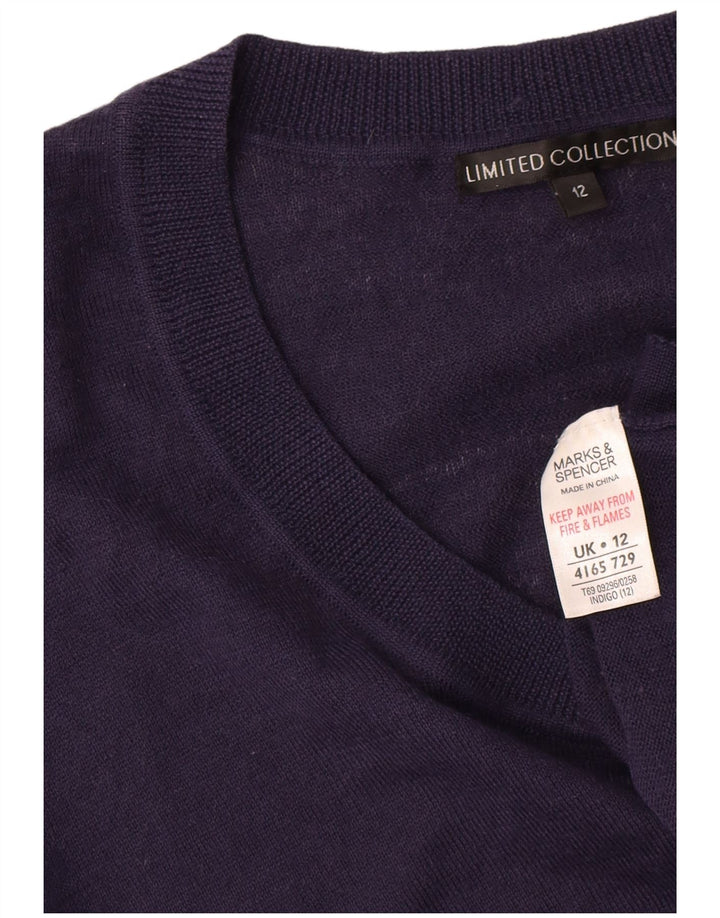 Pulover pentru femei Marks & Spencer cu decolteu cu barca UK 12 Medium Bleumarin