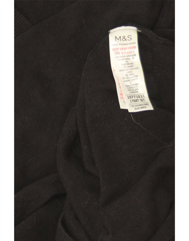 Pulover Marks & Spencer pentru bărbați, cu decolteu în V, bumbac mediu negru