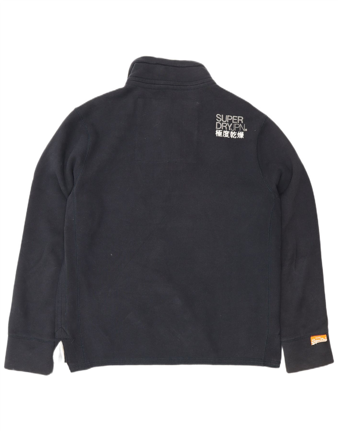 Pulover pentru bărbați Superdry, cu grafic, cu gât cu nasturi, XL, bumbac bleumarin