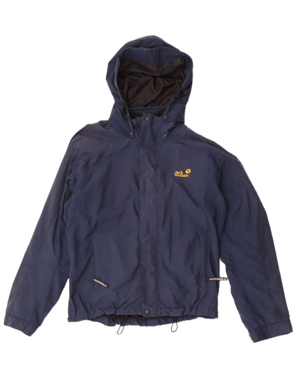 Jack Wolfskin Jachetă de ploaie cu glugă pentru bărbați UK 38 Medium Bleumarin Colorblock