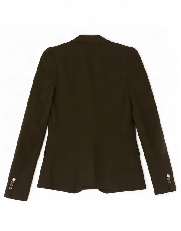 Sacou blazer pentru femei Zara, cu 1 nasture, UK 6 XS Kaki Poliester