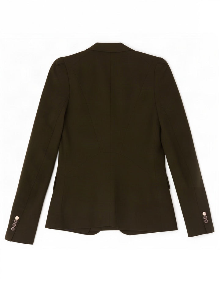 Sacou blazer pentru femei Zara, cu 1 nasture, UK 6 XS Kaki Poliester