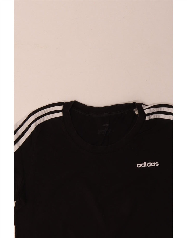 Tricou pentru femei ADIDAS, UK 12/14, bumbac mediu negru
