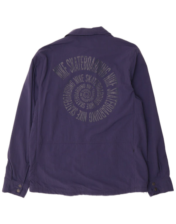 Jachetă bomber cu grafică pentru skateboarding Nike pentru bărbați UK 40, mare, nailon bleumarin