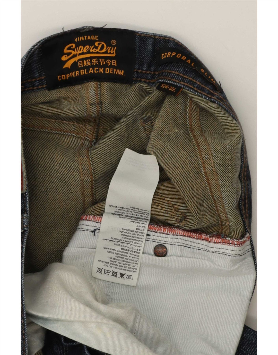 Blugi slim pentru bărbați Superdry W32 L30 Bumbac albastru