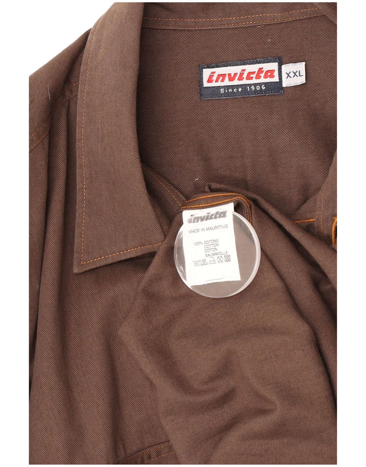 Cămașă pentru bărbați Invicta 2XL, bumbac maro