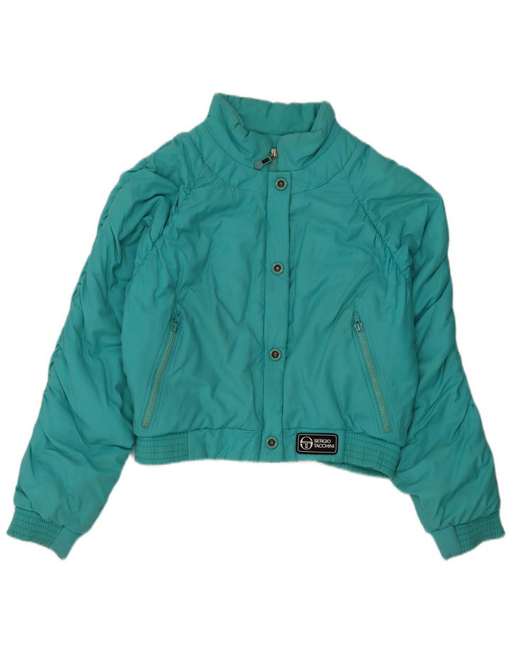 Sergio Tacchini Jachetă Captusă Crop pentru Femei, cu ajustare largă, IT 42 Turcoaz mediu