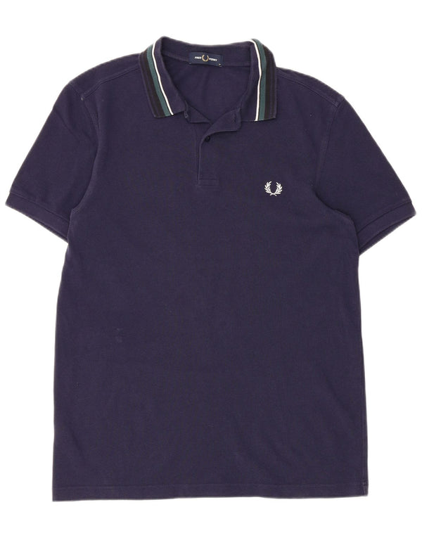 Cămașă polo Fred Perry pentru bărbați, bumbac mediu albastru bleumarin