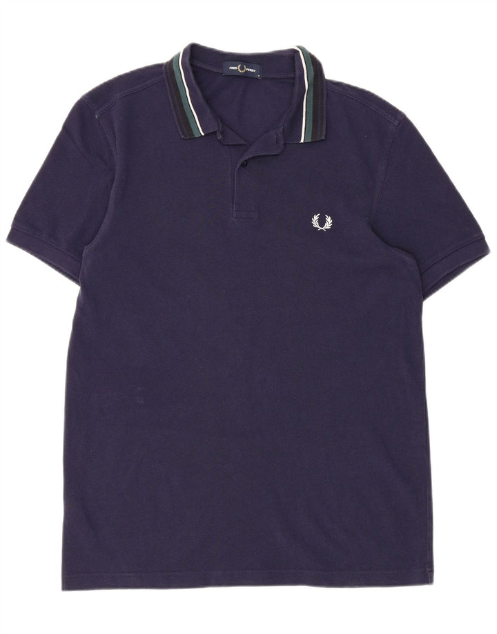 Cămașă polo Fred Perry pentru bărbați, bumbac mediu albastru bleumarin