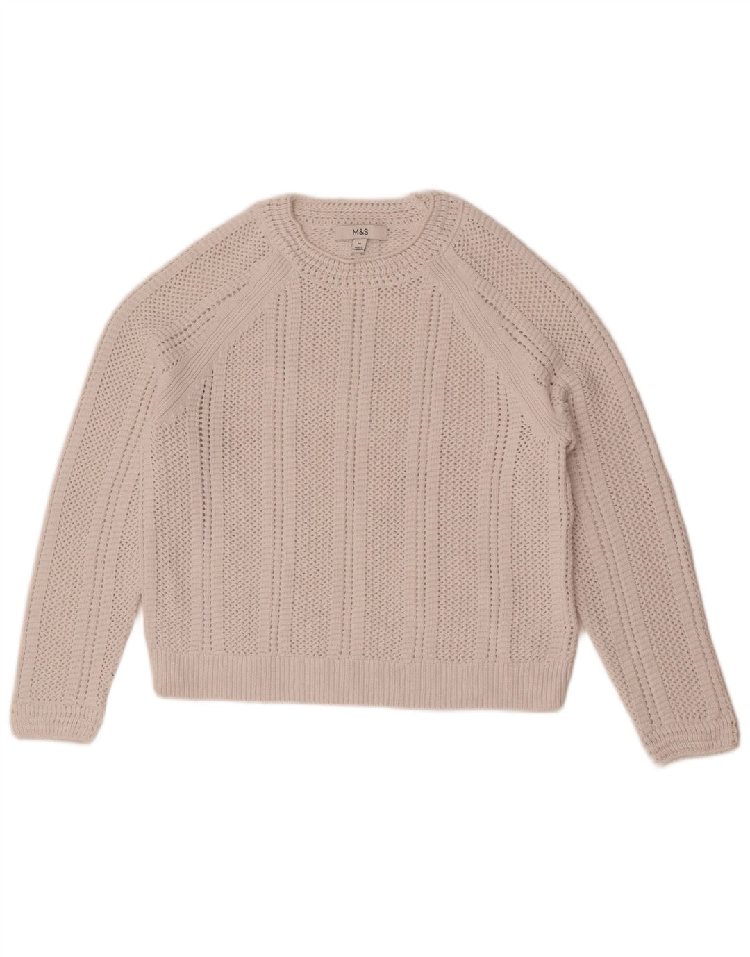 Pulover pentru femei Marks & Spencer Crop Crew Deck Pulover UK 14 Medium Off White