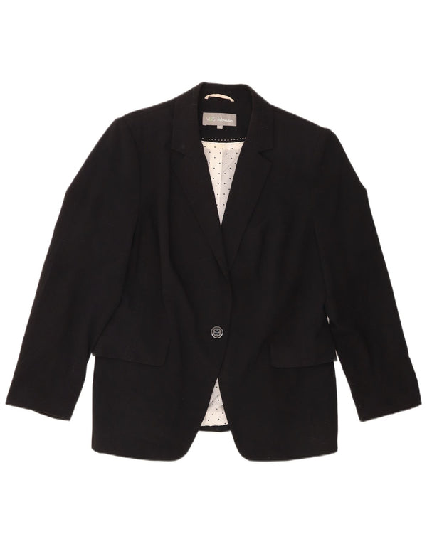 Jachetă pentru femei Marks & Spencer cu 1 nasture, UK 16, mare, negru, poliester