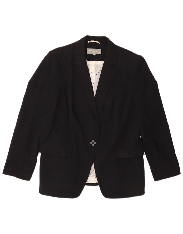 Jachetă pentru femei Marks & Spencer cu 1 nasture, UK 16, mare, negru, poliester