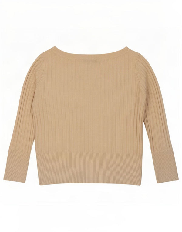 Pulover pentru femei Marks & Spencer Crop Boat Gâtul UK 14 Large Off White