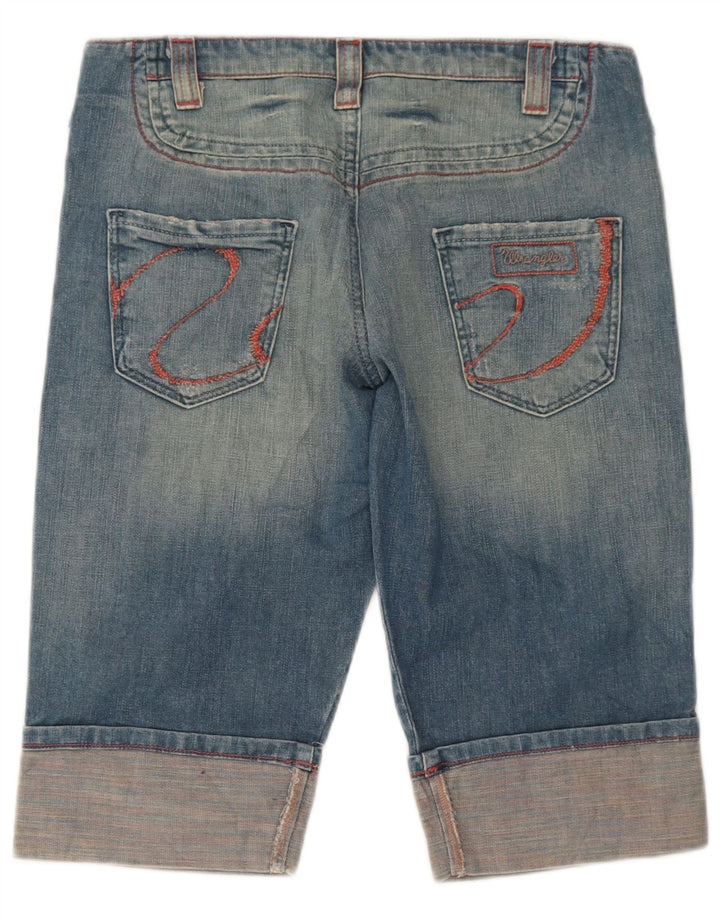 Pantaloni scurti din blugi Wrangler pentru femei W29, bumbac albastru mediu