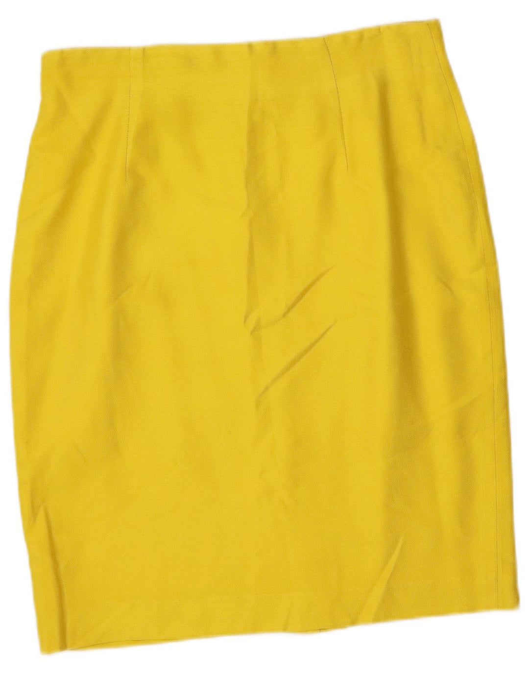 Set fuste 2 piese pentru femei vintage cu 4 nasturi IT 46 mare W32 mătase galbenă