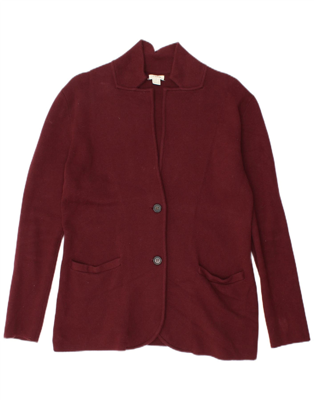 Jachetă pentru femei J. Crew cu 2 nasturi, UK 10, bumbac burgundy mic