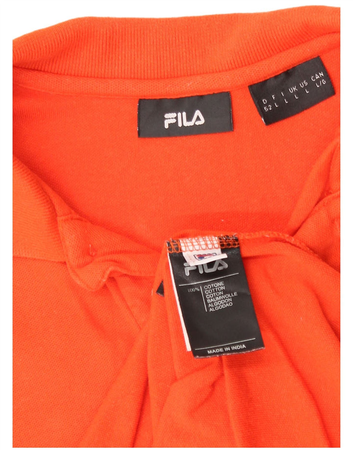 Tricou polo Fila pentru bărbați, mare portocaliu, bumbac