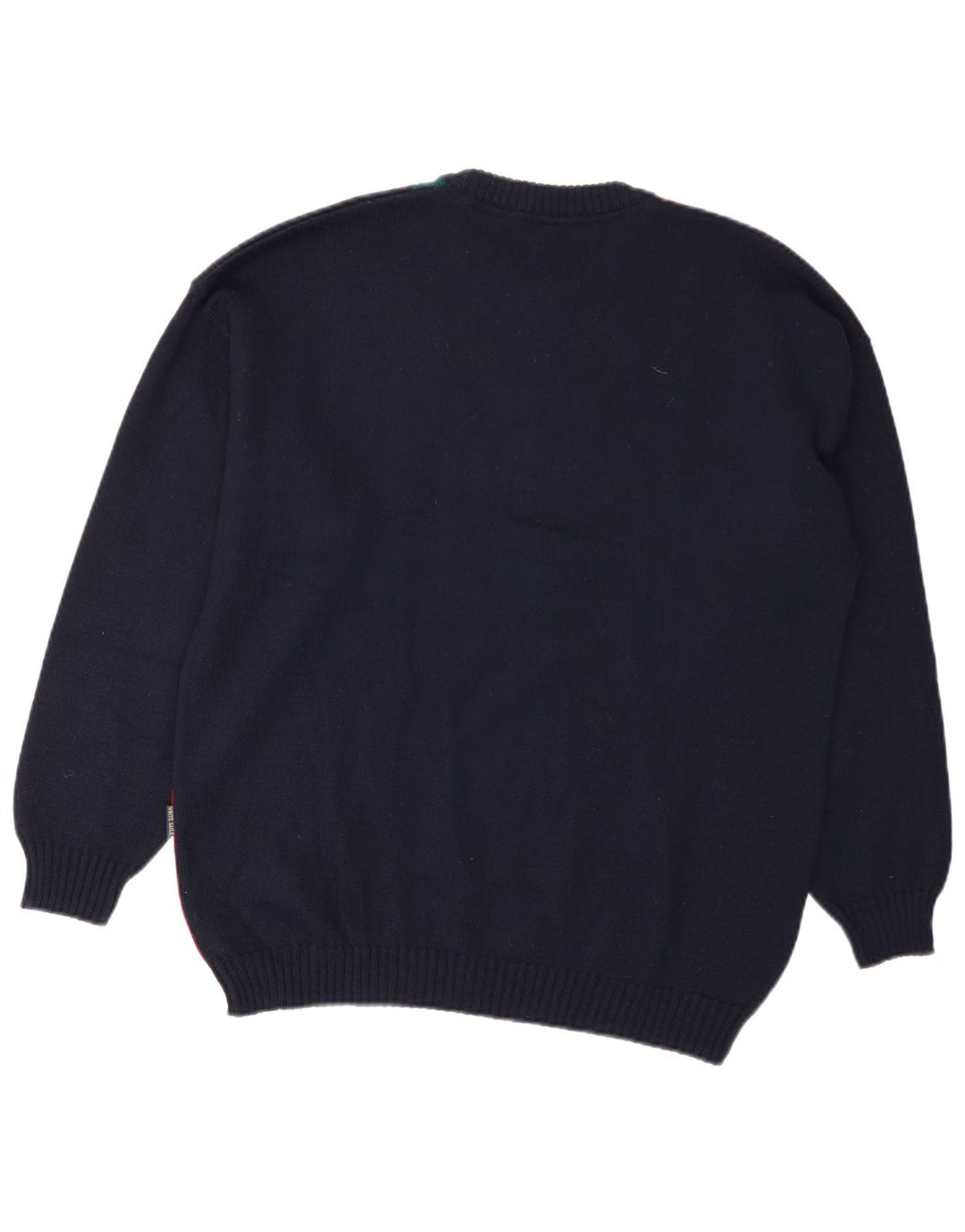 Pulover pentru bărbați White Sails cu decolteu rotund, mare, lână colorblock, albastru