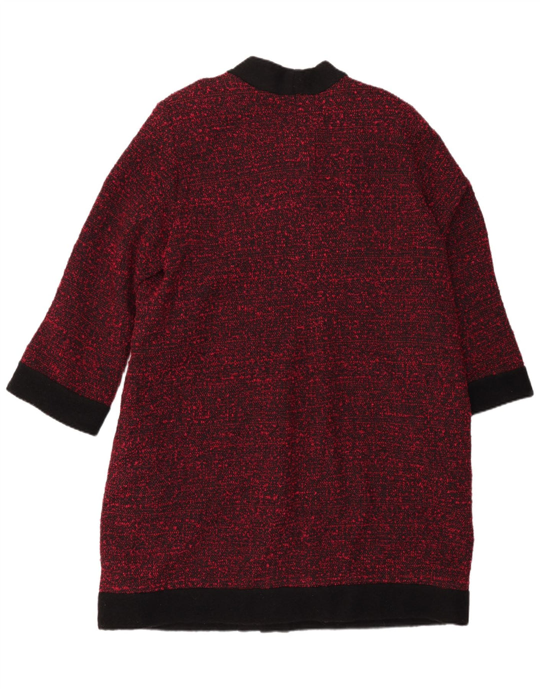 VINTAGE Womens Overcoat UK 16 Large Burgundy Flecked
