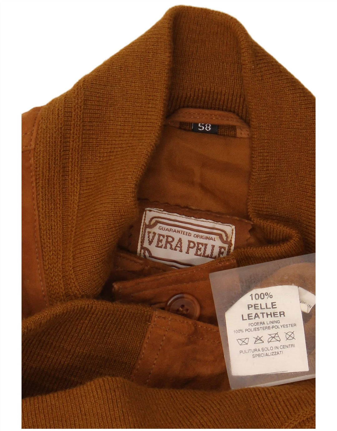 Bomber VINTAGE pentru bărbați din piele intoarsa IT 58 4XL din piele maro