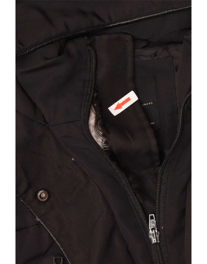 Palton căptușit cu glugă pentru femei Zara UK 14 Medium Black