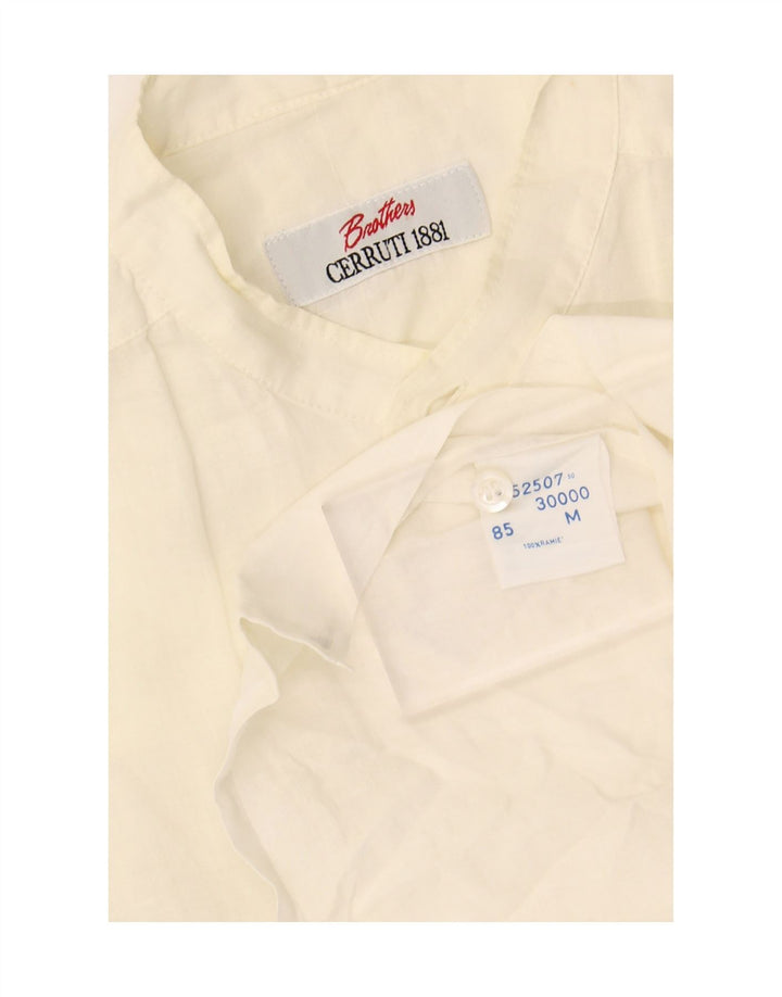 CERRUTI 1881 Mens Shirt Medium Off White Ramie