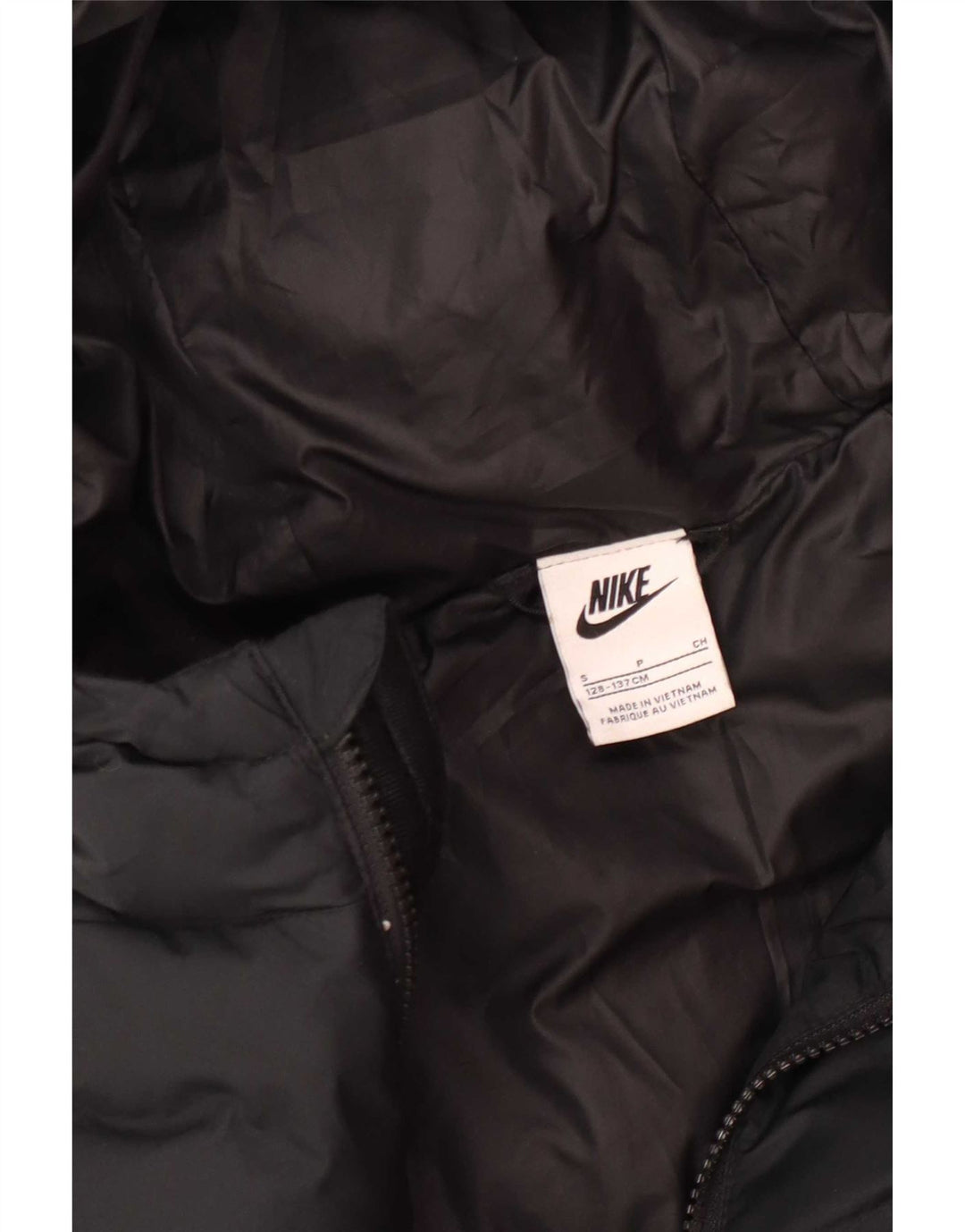 Jachetă căptușită cu glugă pentru fete Nike 8-9 ani mic negru