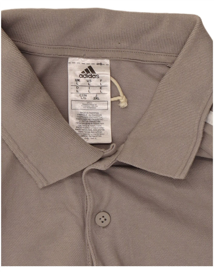 Tricou polo pentru bărbați Adidas, mare, gri, bumbac