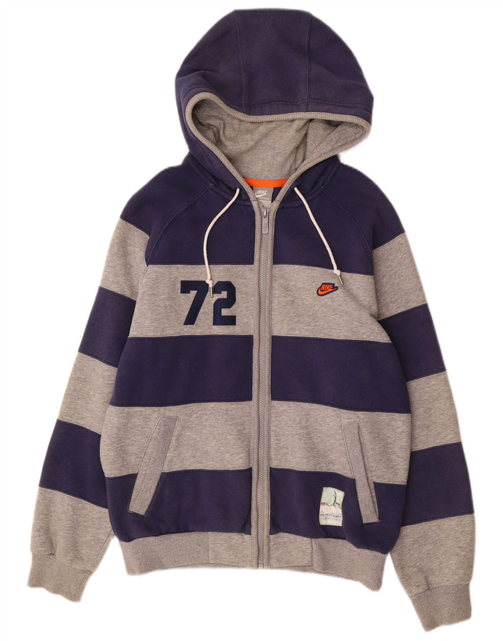 Pulover NIKE Graphic Zip pentru bărbați, Marea Britanie 36/38, cu dungi mici, bleumarin