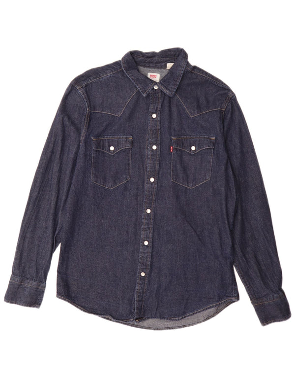 Cămașă Levi's pentru bărbați, cu ajustare standard, din denim, albastru mediu clasic