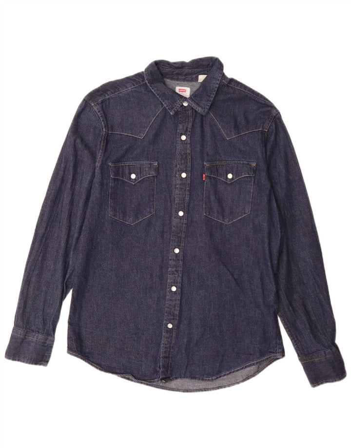 Cămașă Levi's pentru bărbați, cu ajustare standard, din denim, albastru mediu clasic