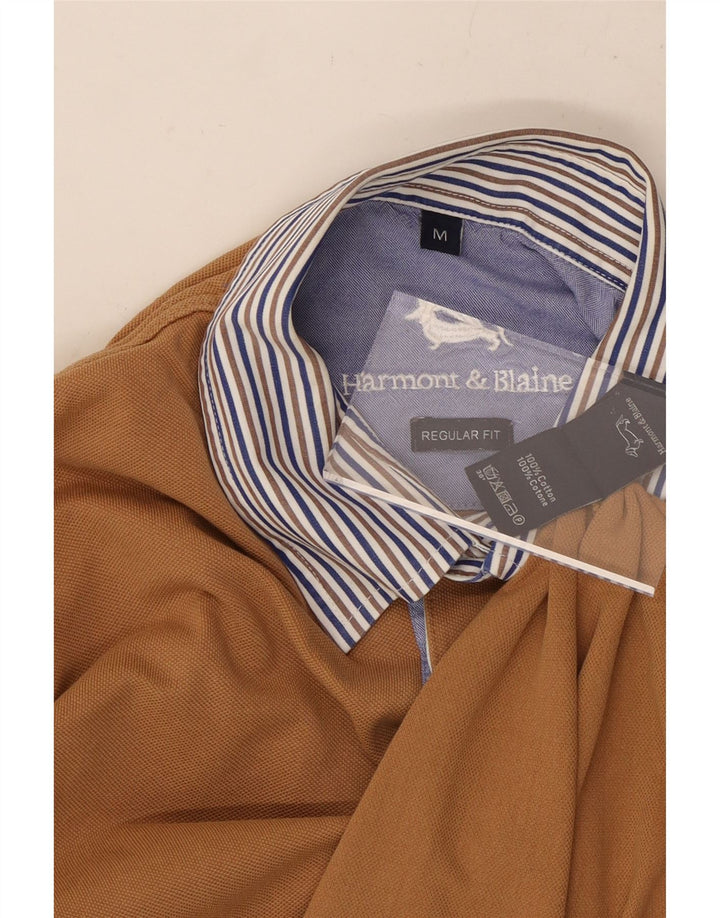 Tricou polo rugby cu mânecă lungă pentru bărbați HARMONT & BLAINE, bumbac mediu bej